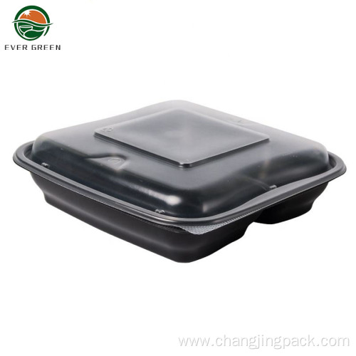 Disposable 3 Compartment Microwavable Plastic Food Container